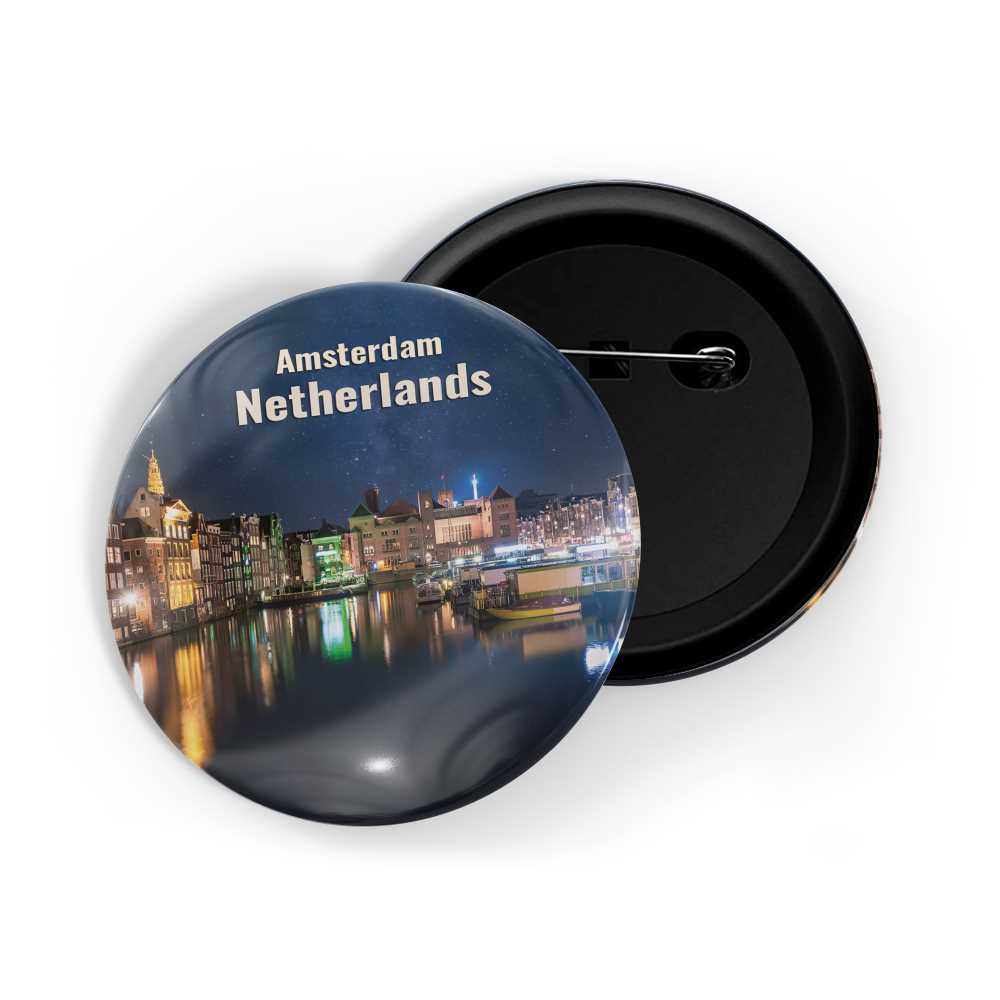 dhcrafts Round Pin Badge Multicolor Famous Tourist Place San Giorgio Maggiore Venice, Italy D1 Glossy Finish Design Pack of 1 (58mm)