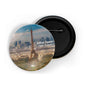 dhcrafts Round Pin Badge Multicolor Famous Tourist Place Fuji Mountain Japan D2 Glossy Finish Design Pack of 1 (58mm)