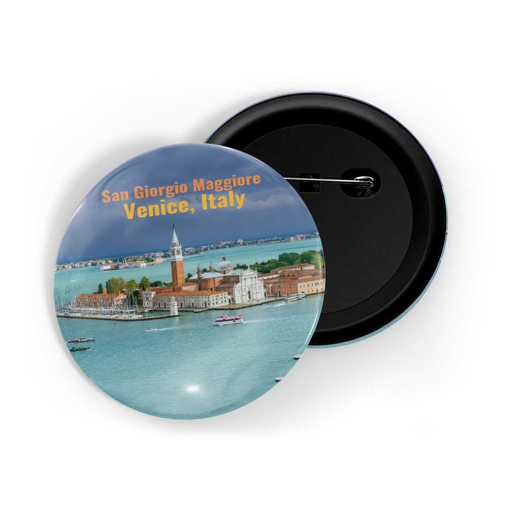 dhcrafts Round Pin Badge Multicolor Famous Tourist Place Mount Fuji Japan Glossy Finish Design Pack of 1 (58mm)