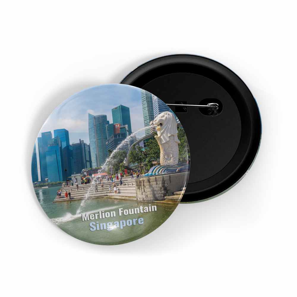 dhcrafts Round Pin Badge Multicolor Famous Tourist Place Amsterdam Glossy Finish Design Pack of 1 (58mm)