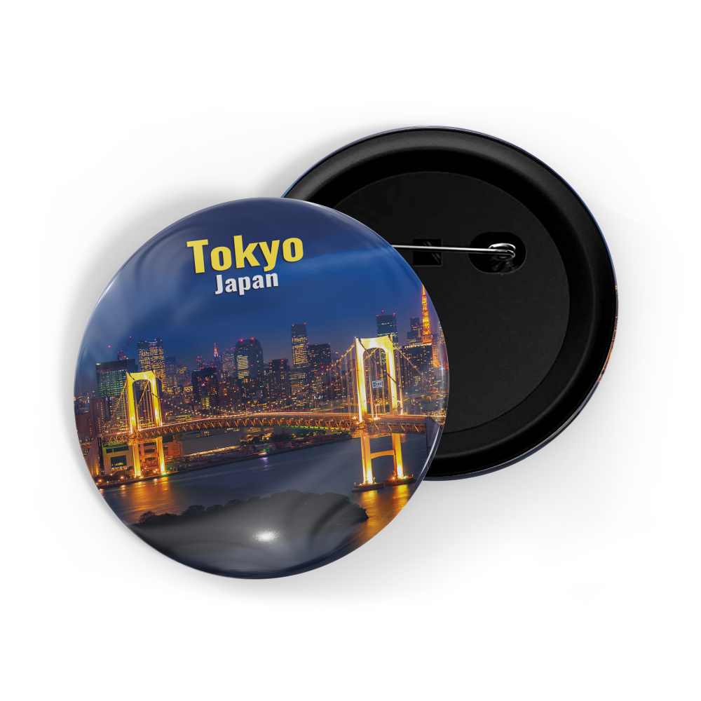 dhcrafts Round Pin Badge Multicolor Famous Tourist Place Amsterdam Netherlands D2 Glossy Finish Design Pack of 1 (58mm)