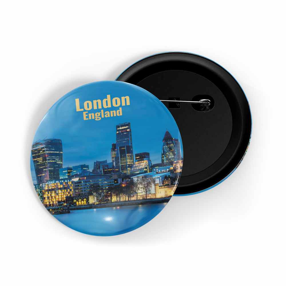 dhcrafts Round Pin Badge Multicolor Famous Tourist Place Ponte 25 De Abril Portugal Glossy Finish Design Pack of 1 (58mm)