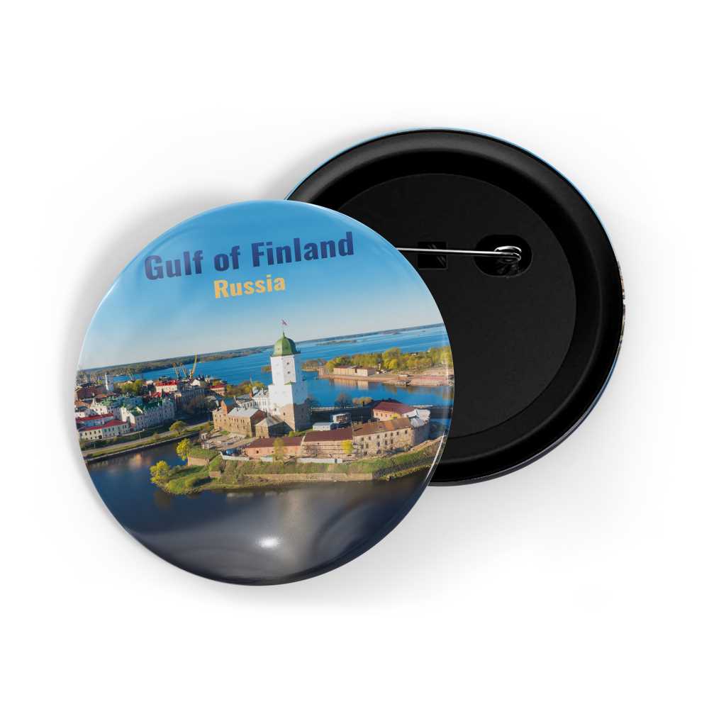 dhcrafts Round Pin Badge Multicolor Famous Tourist Place Camara Lobos Madeira Glossy Finish Design Pack of 1 (58mm)