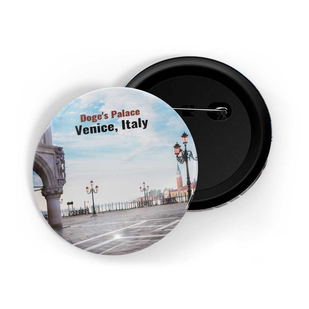 dhcrafts Round Pin Badge Multicolor Famous Tourist Place Singapore D7 Glossy Finish Design Pack of 1 (58mm)