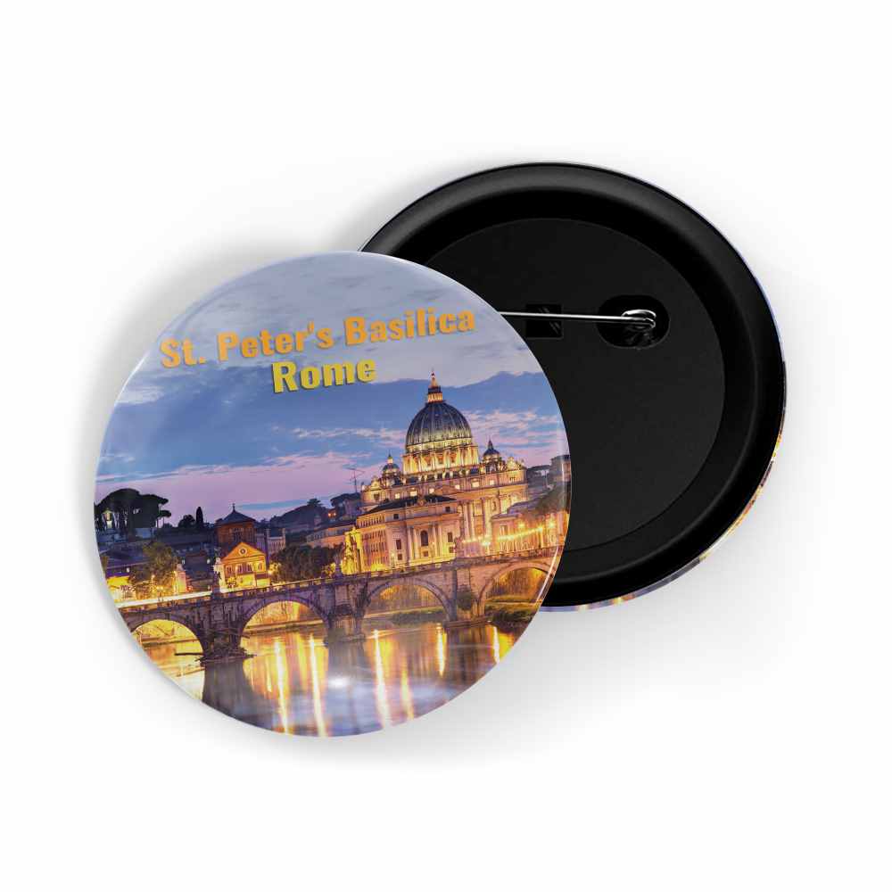 dhcrafts Round Pin Badge Multicolor Famous Tourist Place Lighthouse Galle, Sri Lanka Glossy Finish Design Pack of 1 (58mm)