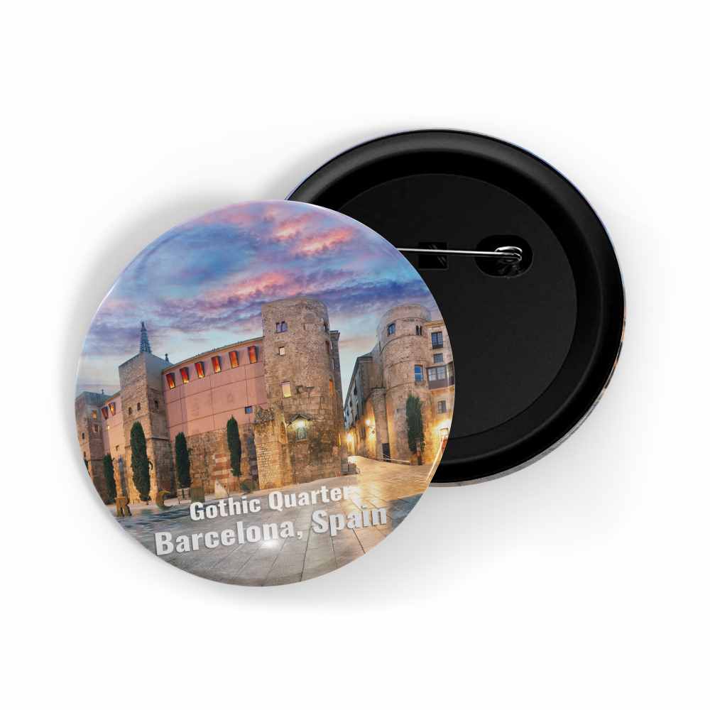 dhcrafts Round Pin Badge Multicolor Famous Tourist Place Viharamahadevi Park Colombo, Sri Lanka Glossy Finish Design Pack of 1 (58mm)