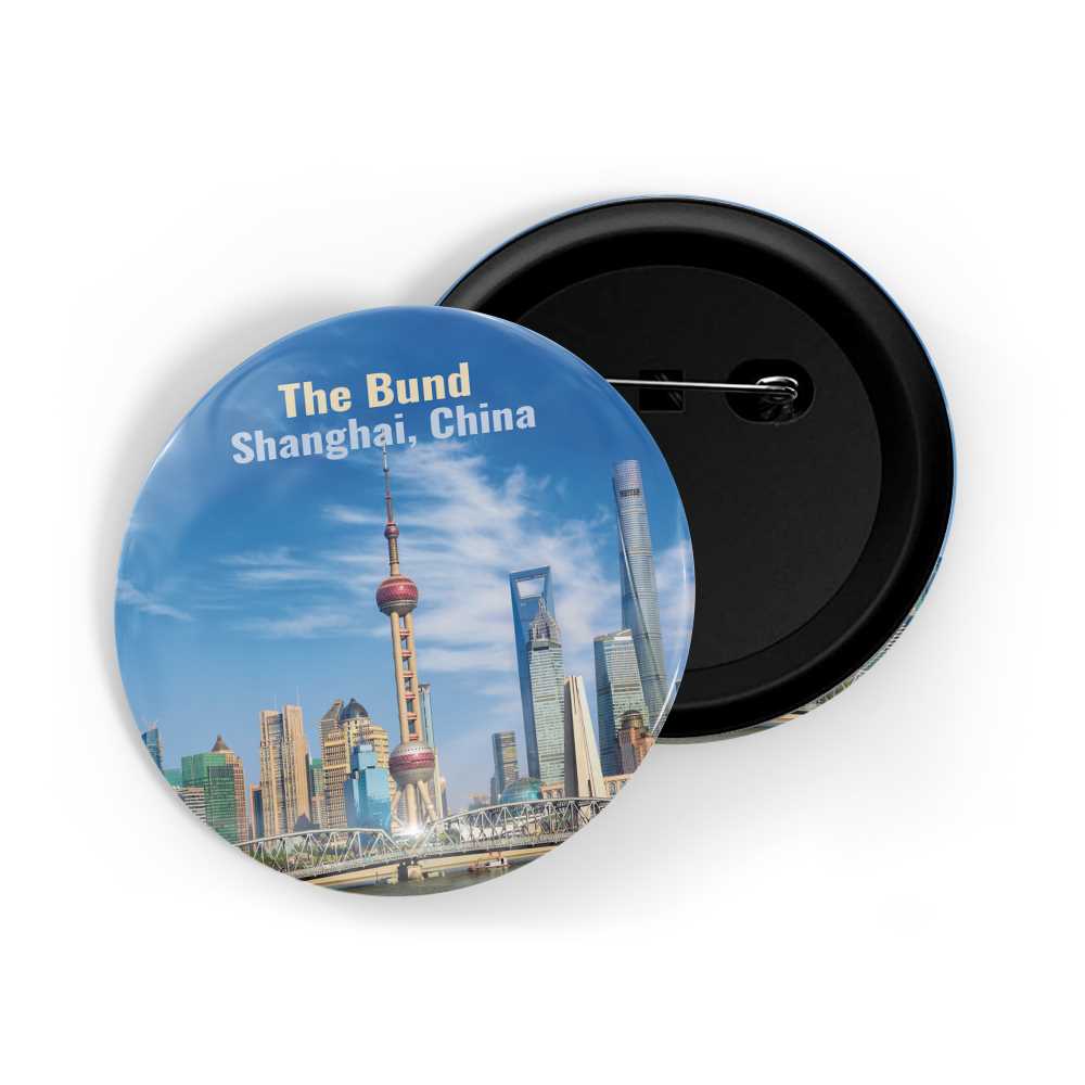dhcrafts Round Pin Badge Multicolor Famous Tourist Place Rak Thai Village Thailand Glossy Finish Design Pack of 1 (58mm)
