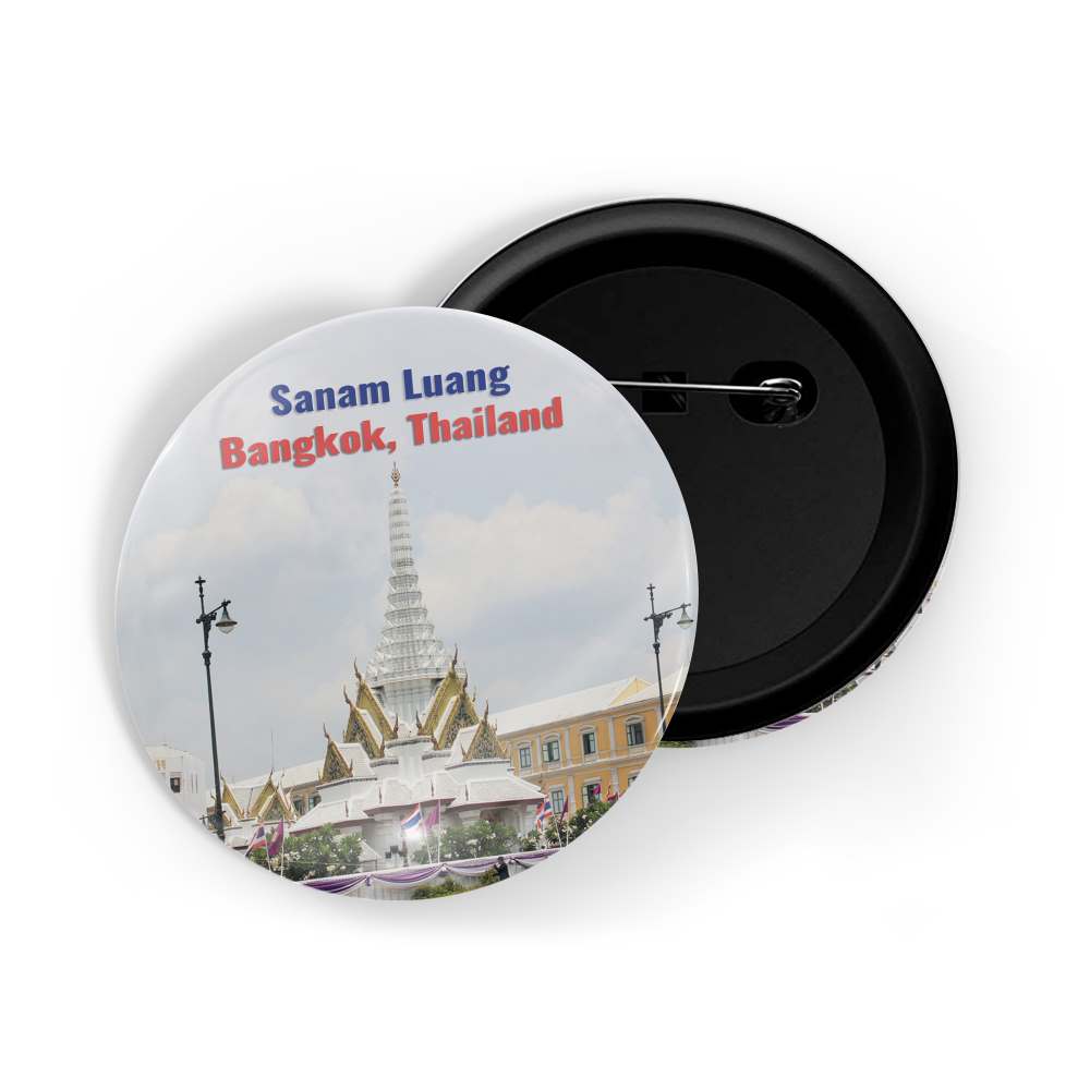 dhcrafts Round Pin Badge Multicolor Famous Tourist Place Wat Arun Temple Thailand D2 Glossy Finish Design Pack of 1 (58mm)