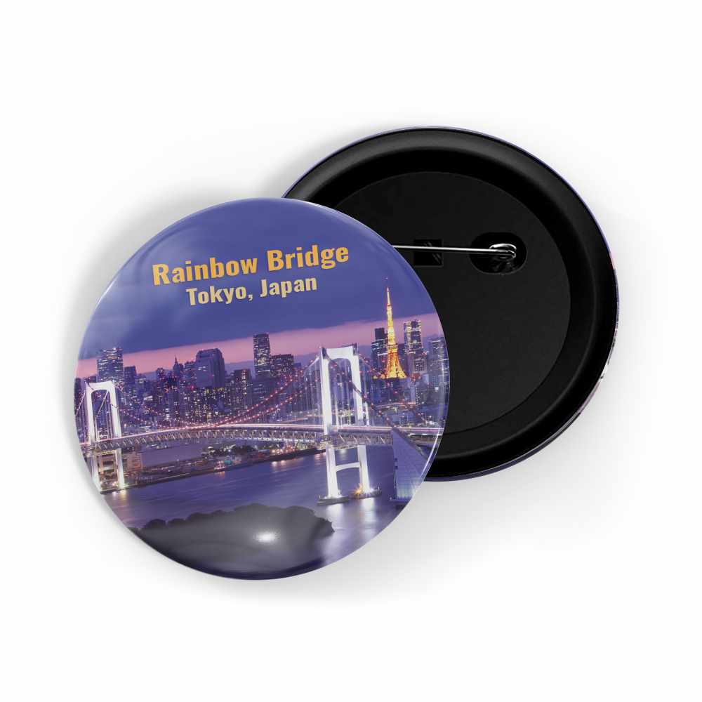 dhcrafts Round Pin Badge Multicolor Famous Tourist Place Dubai United Arab Emirates D2 Glossy Finish Design Pack of 1 (58mm)