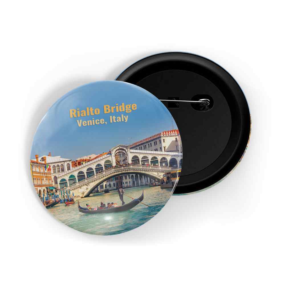 dhcrafts Round Pin Badge Multicolor Famous Tourist Place Burj Khalifa Dubai D1 Glossy Finish Design Pack of 1 (58mm)