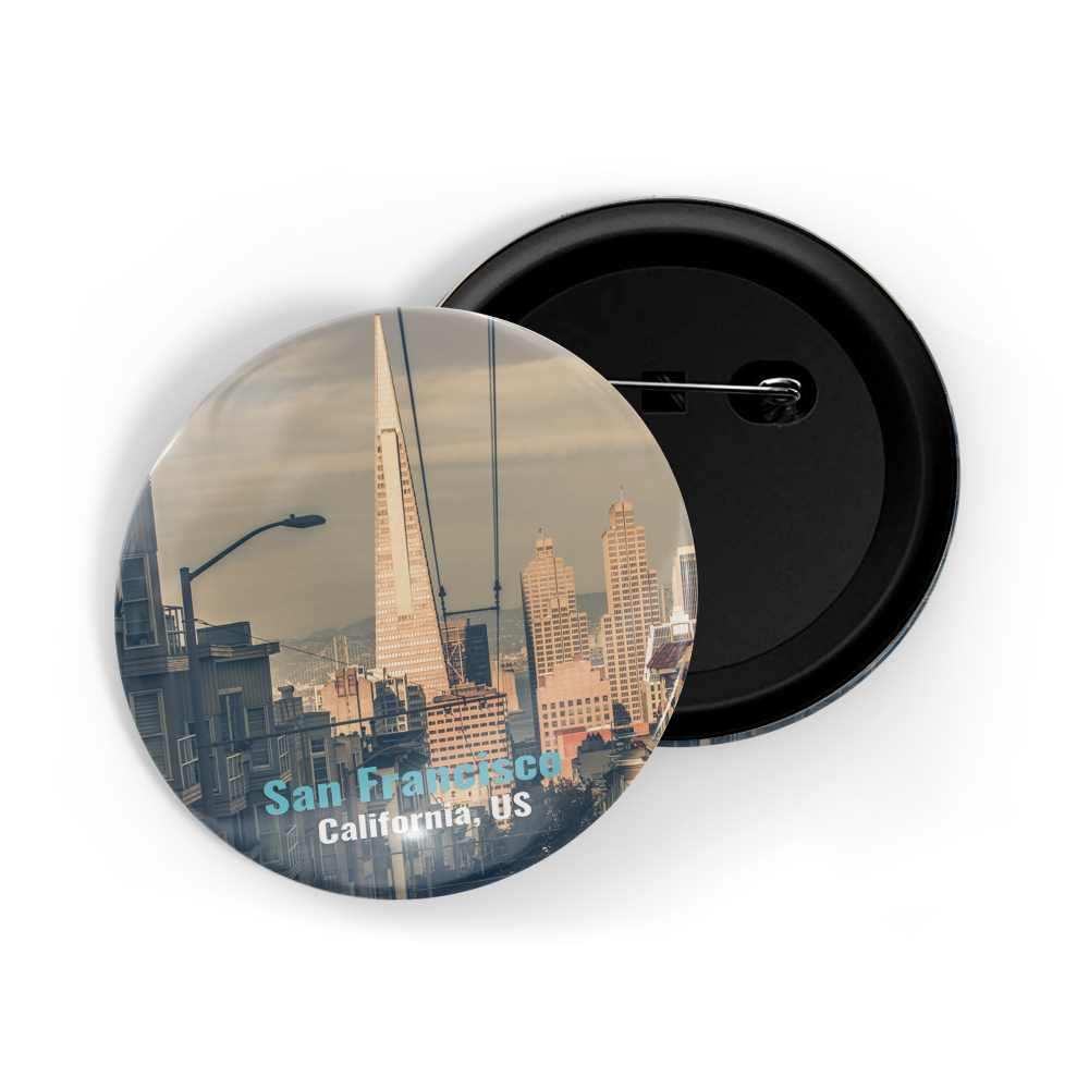 dhcrafts Round Pin Badge Multicolor Famous Tourist Place Burj Khalifa Dubai D2 Glossy Finish Design Pack of 1 (58mm)