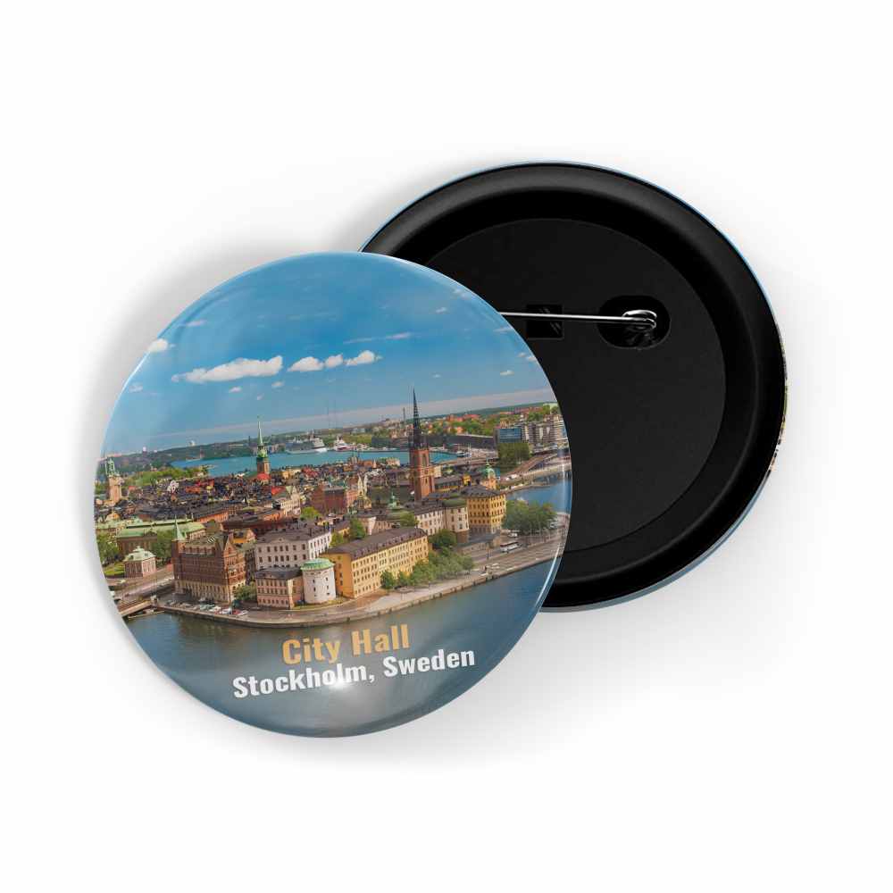 dhcrafts Round Pin Badge Multicolor Famous Tourist Place Dubai United Arab Emirates D2 Glossy Finish Design Pack of 1 (58mm)