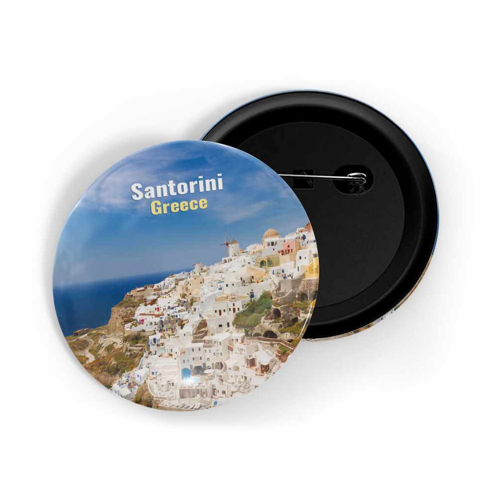 dhcrafts Round Pin Badge Multicolor Famous Tourist Place Burj Al Arab Dubai Uae Glossy Finish Design Pack of 1 (58mm)