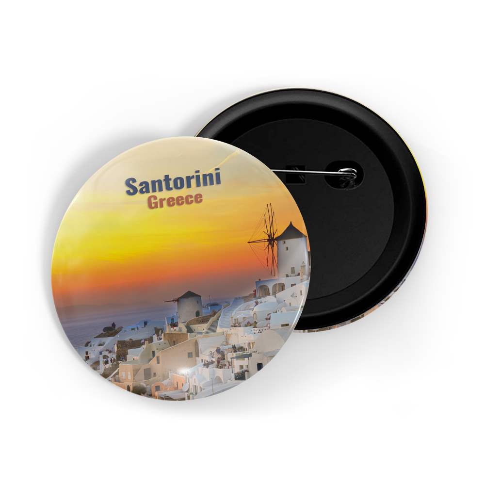 dhcrafts Round Pin Badge Multicolor Famous Tourist Place Dubai Marina Uae Glossy Finish Design Pack of 1 (58mm)