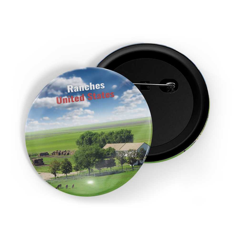 dhcrafts Round Pin Badge Multicolor Famous Tourist Place Bellagio Hotel & Casino Las Vegas United States D2 Glossy Finish Design Pack of 1 (58mm)