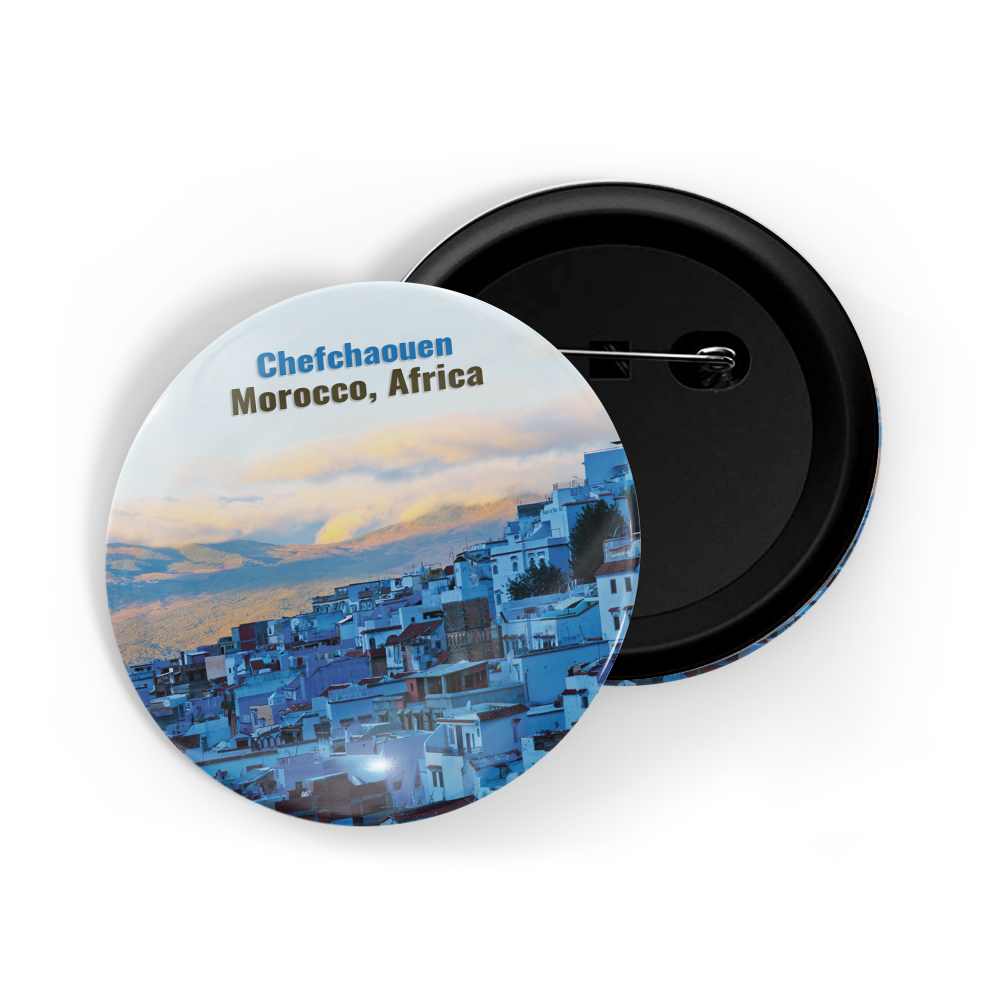 dhcrafts Round Pin Badge Multicolor Famous Tourist Place Paris Las Vegas United States Glossy Finish Design Pack of 1 (58mm)