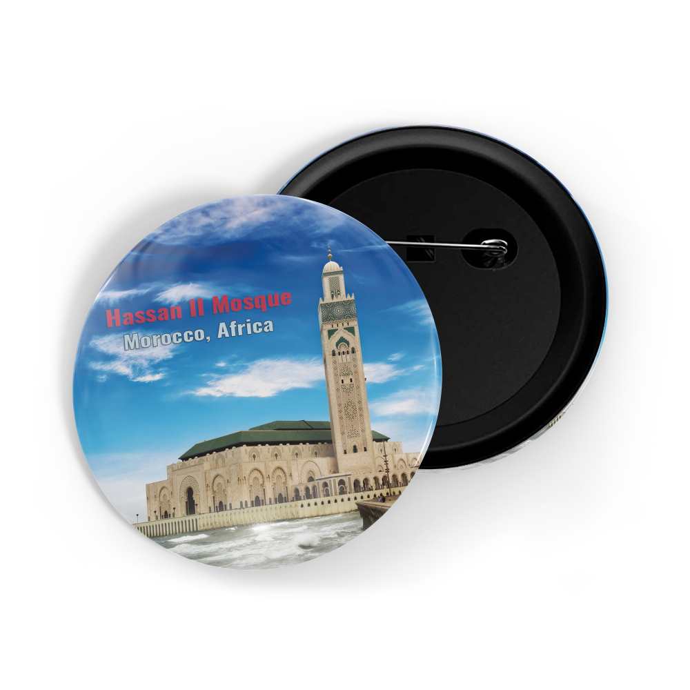 dhcrafts Round Pin Badge Multicolor Famous Tourist Place Miami Florida United States D4 Glossy Finish Design Pack of 1 (58mm)