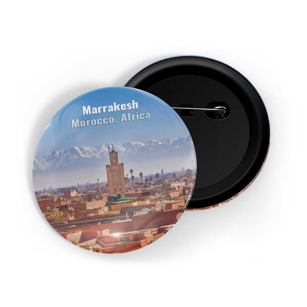dhcrafts Round Pin Badge Multicolor Famous Tourist Place Miami Florida United States D2 Glossy Finish Design Pack of 1 (58mm)