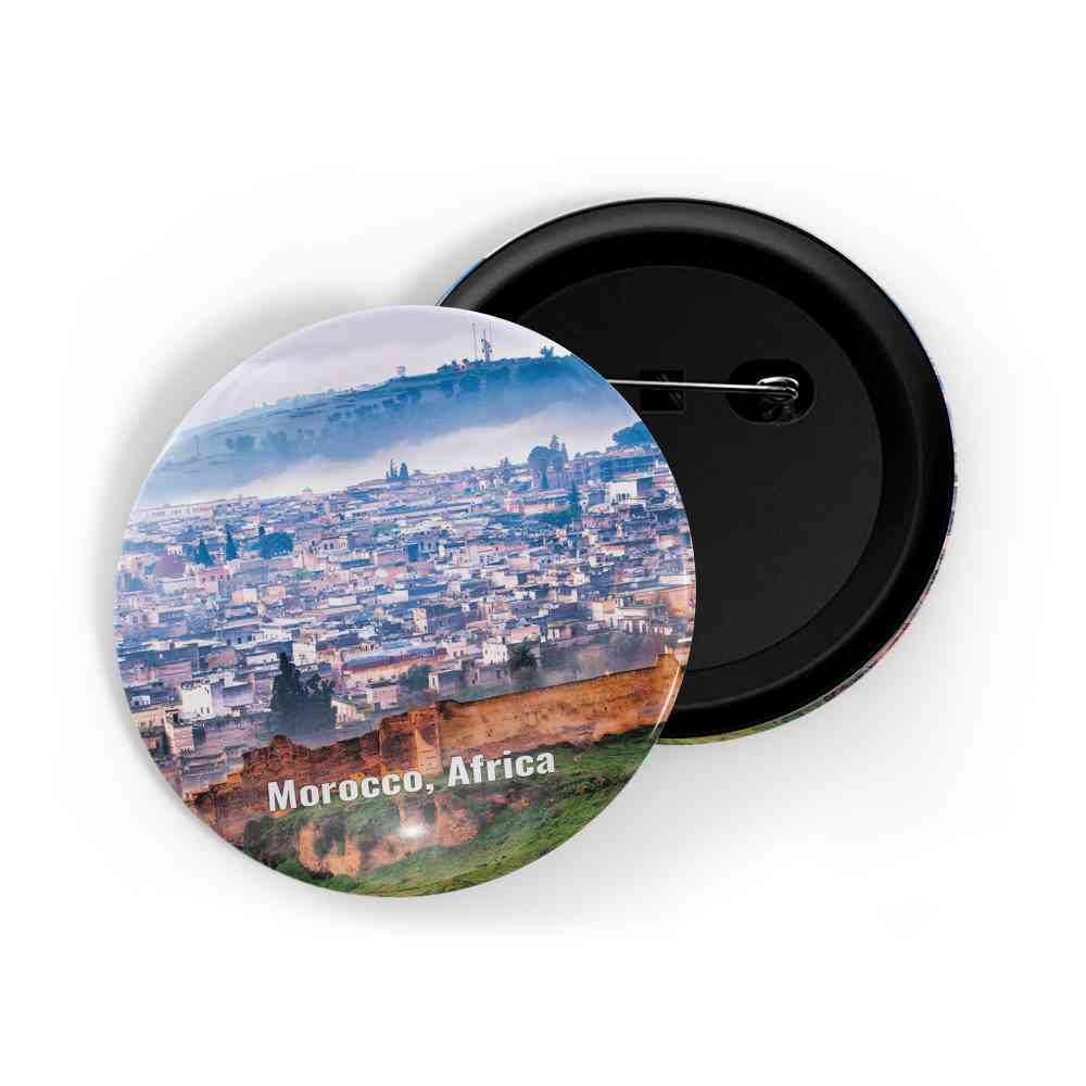 dhcrafts Round Pin Badge Multicolor Famous Tourist Place Columbia University New York Glossy Finish Design Pack of 1 (58mm)