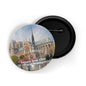 dhcrafts Round Pin Badge Multicolor Famous Tourist Place Manhattan New York City D2 Glossy Finish Design Pack of 1 (58mm)