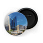 dhcrafts Round Pin Badge Multicolor Famous Tourist Place Manhattan New York City D3 Glossy Finish Design Pack of 1 (58mm)