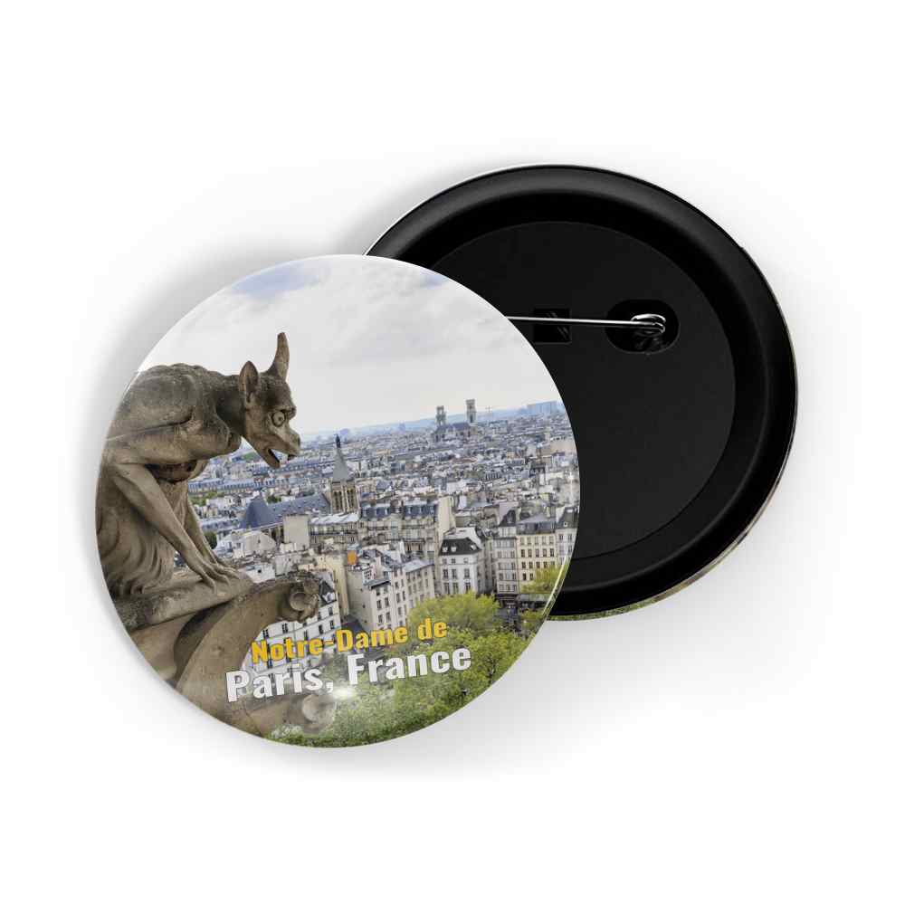 dhcrafts Round Pin Badge Multicolor Famous Tourist Place New York United States D1 Glossy Finish Design Pack of 1 (58mm)
