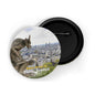dhcrafts Round Pin Badge Multicolor Famous Tourist Place New York United States D1 Glossy Finish Design Pack of 1 (58mm)