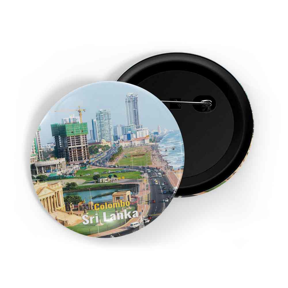 dhcrafts Round Pin Badge Multicolor Famous Tourist Place New York United States D3 Glossy Finish Design Pack of 1 (58mm)
