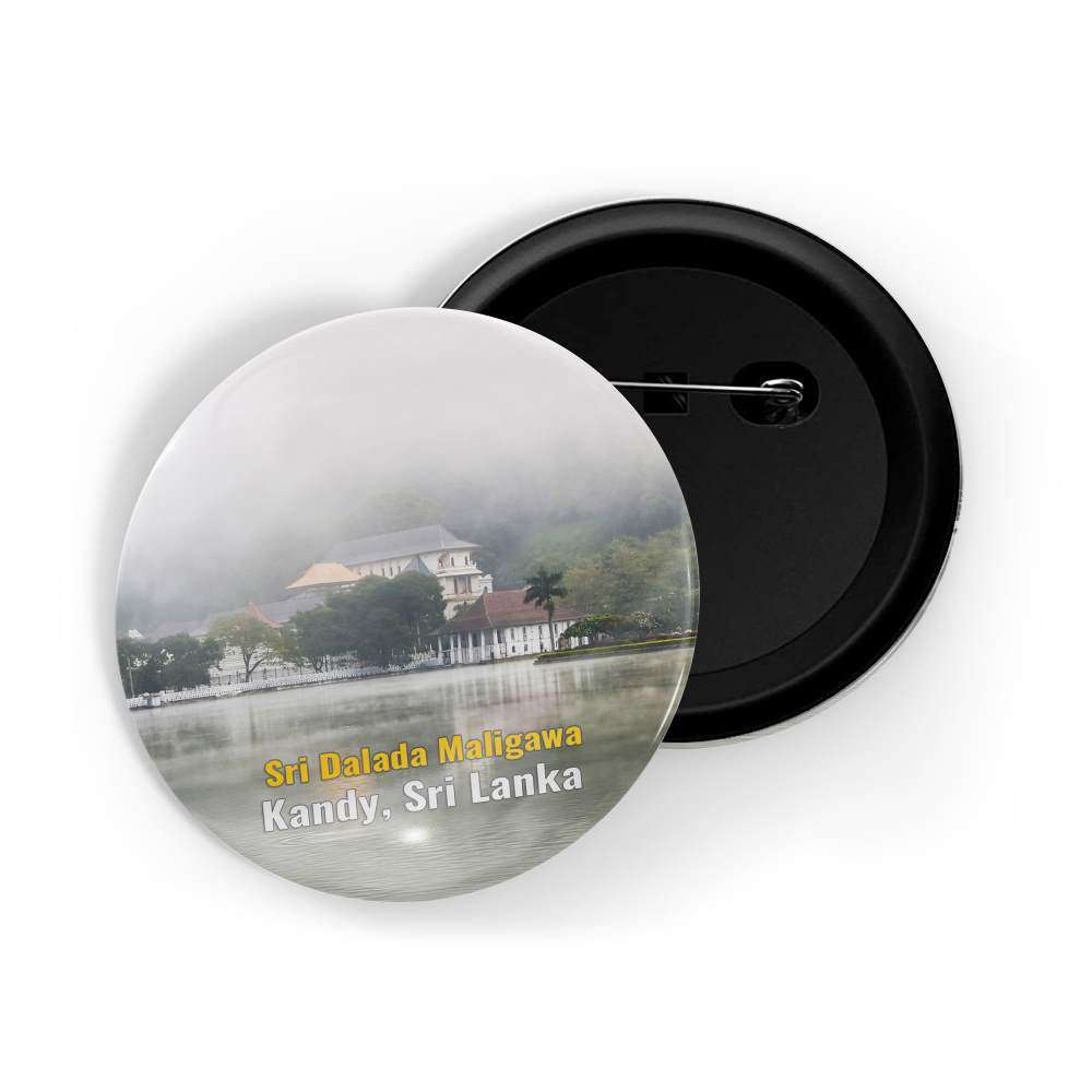 dhcrafts Round Pin Badge Multicolor Famous Tourist Place Red Brick University New York Glossy Finish Design Pack of 1 (58mm)
