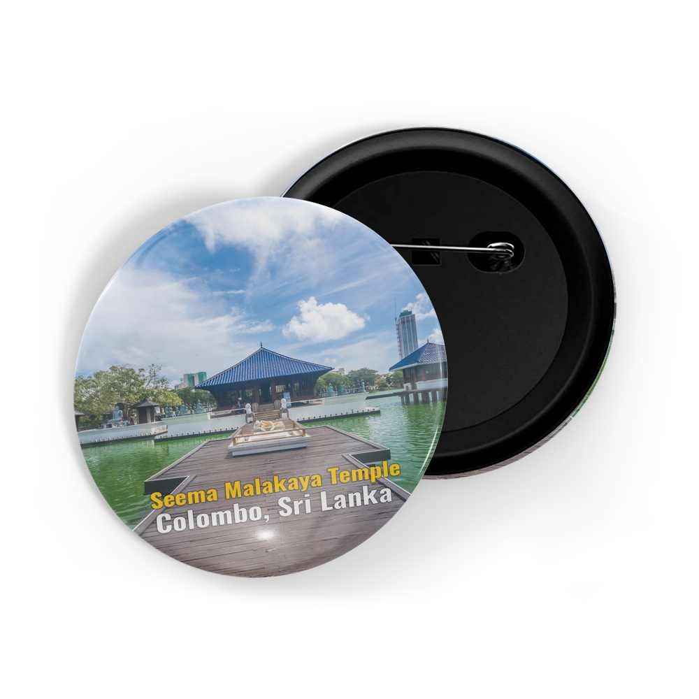 dhcrafts Round Pin Badge Multicolor Famous Tourist Place Statue Of Liberty New York Glossy Finish Design Pack of 1 (58mm)