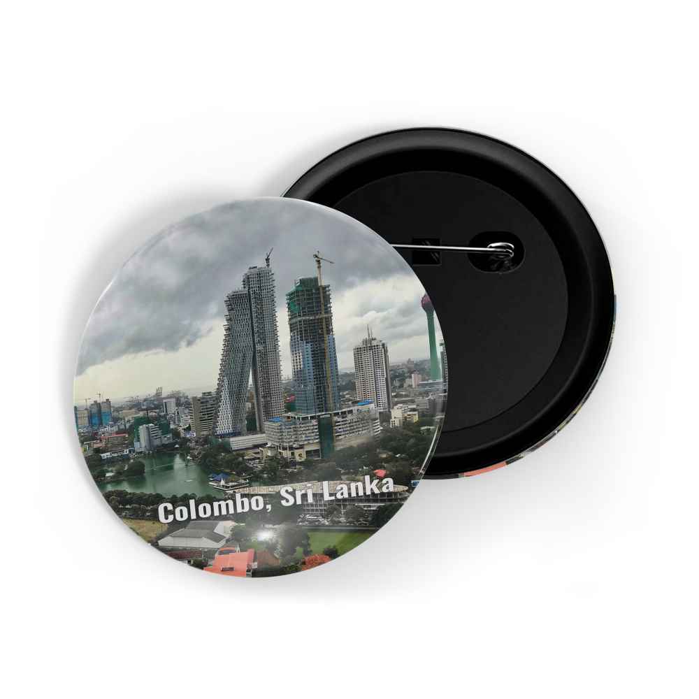dhcrafts Round Pin Badge Multicolor Famous Tourist Place United States Capitol Glossy Finish Design Pack of 1 (58mm)