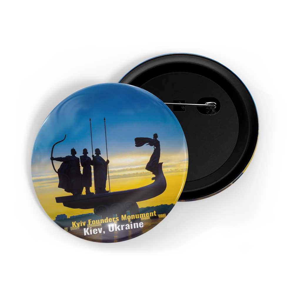 dhcrafts Round Pin Badge Multicolor Famous Tourist Place Ranch United States Glossy Finish Design Pack of 1 (58mm)