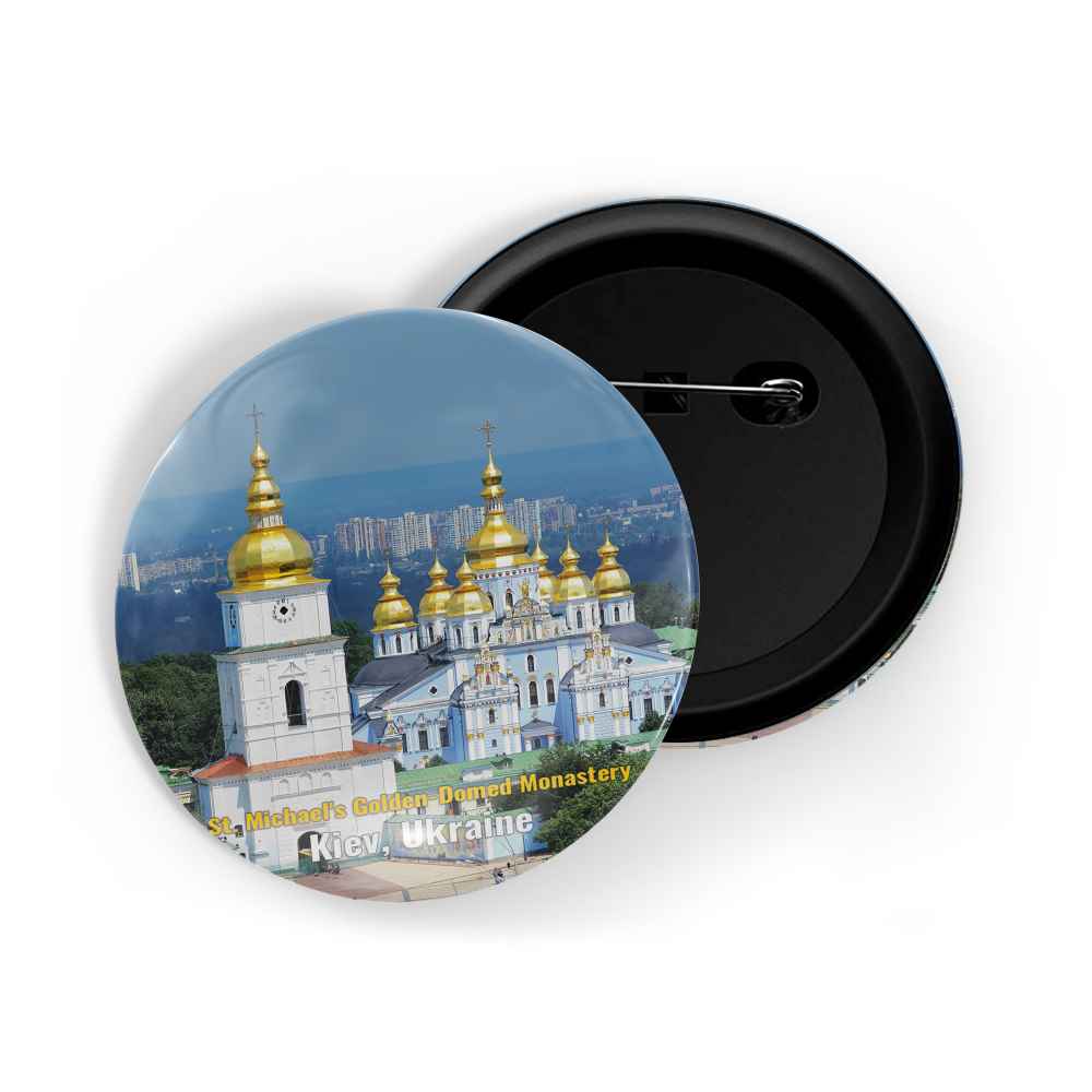dhcrafts Round Pin Badge Multicolor Famous Tourist Place Metropolitan Tower Chicago Glossy Finish Design Pack of 1 (58mm)