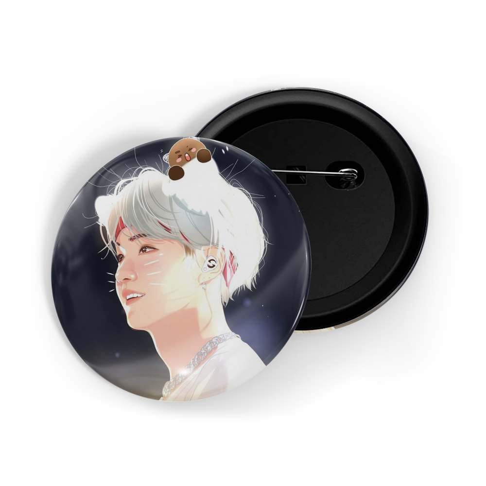 dhcrafts Round Pin Badges Multicolor Kpop BTS Jhope D1 Glossy Finish Design Pack of 1 (58mm) (58mm)