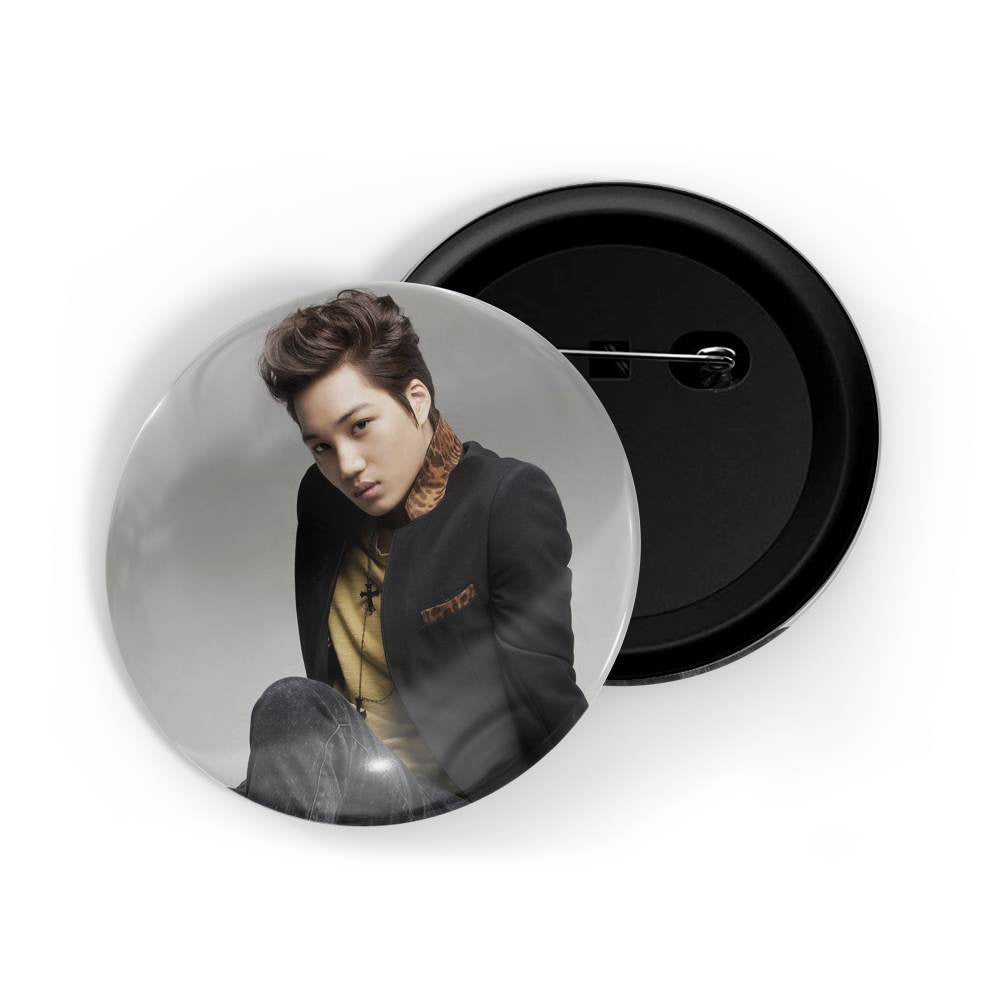 dhcrafts Round Pin Badges Multicolor Kpop BTS Jin D7 Glossy Finish Design Pack of 1 (58mm) (58mm)
