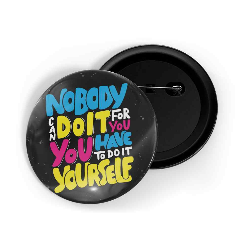 dhcrafts Round Pin Badges Blue Color Small Changes Can Make A Huge Difference Glossy Finish Design Pack of 1 (58mm) (58mm)