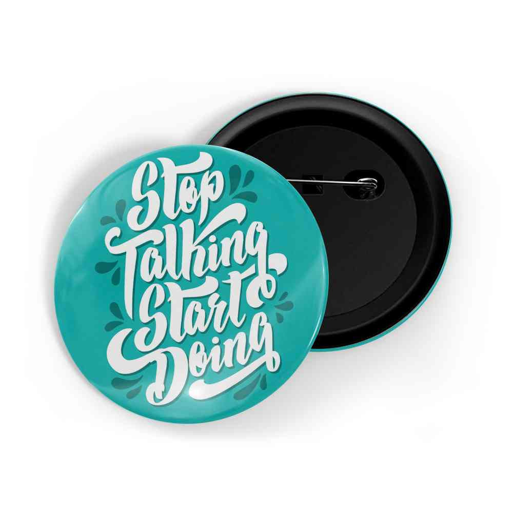 dhcrafts Round Pin Badges Blue Color You Will Never Win If You Never Begin Glossy Finish Design Pack of 1 (58mm) (58mm)