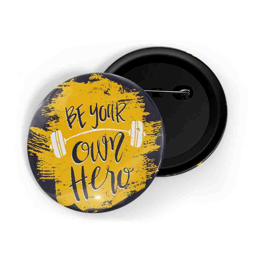 dhcrafts Round Pin Badges Black Color Make Muscles Not Excuses Glossy Finish Design Pack of 1 (58mm) (58mm)