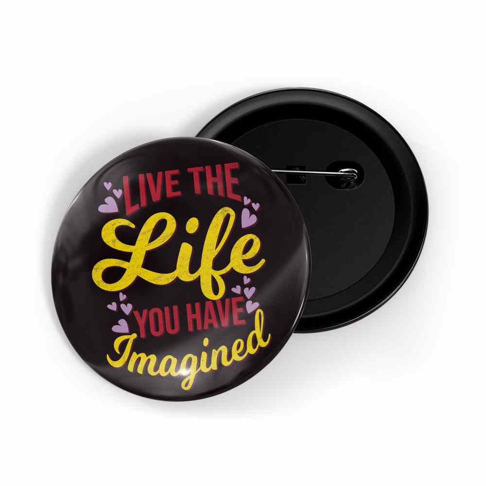 dhcrafts Round Pin Badges blue Color start the day with a smile Glossy Finish Design Pack of 1 (58mm) (58mm)