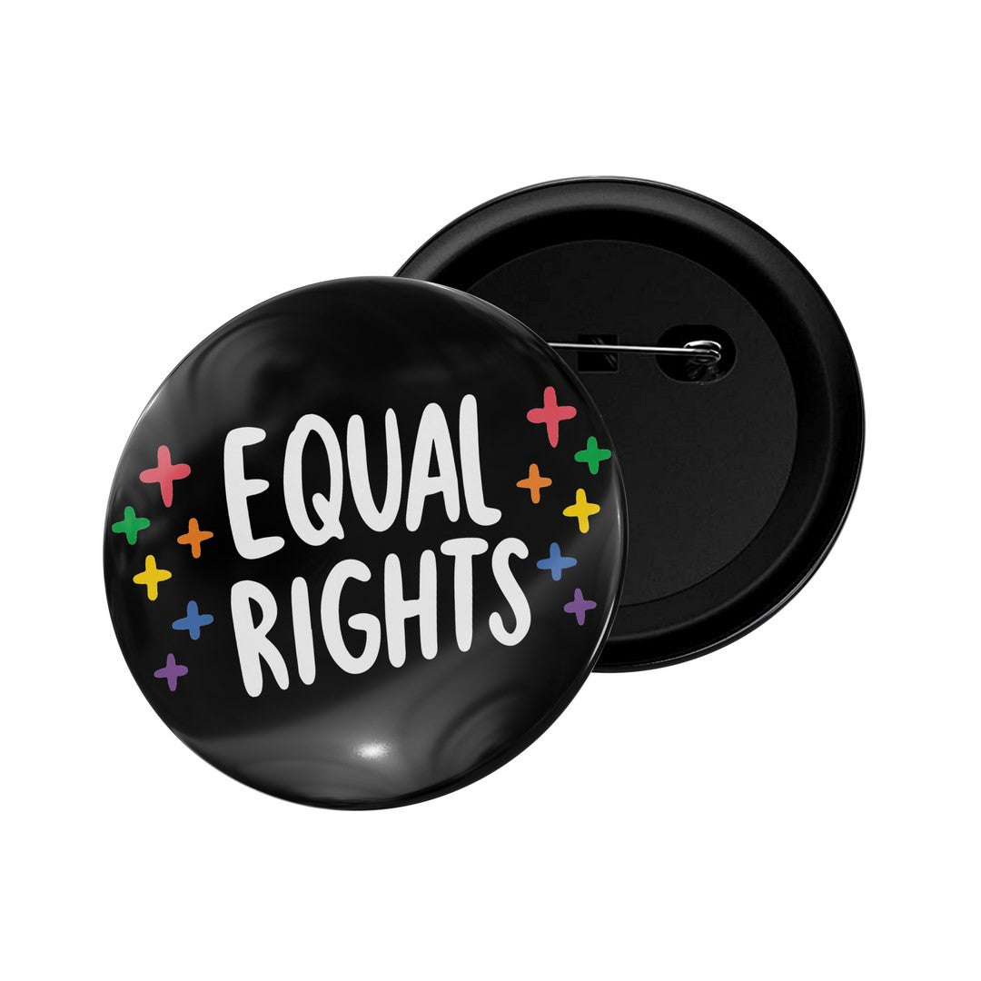 dhcrafts Round Pin Badge Multicolor Equal Rights Glossy Finish Design Pack of 1  (58mm)