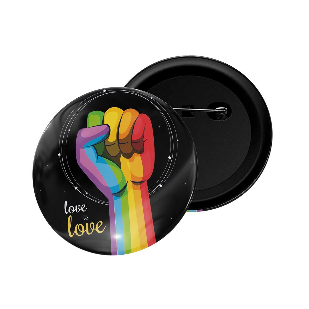 dhcrafts Round Pin Badge Multicolor Love Love Glossy Finish Design Pack of 1  (58mm)