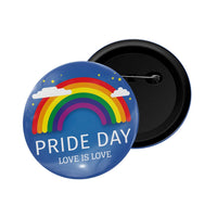 dhcrafts Round Pin Badge Multicolor Pride Day Love Is Love Glossy Finish Design Pack of 1  (58mm)