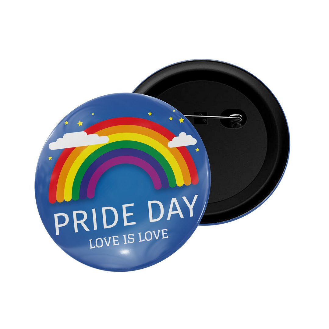 dhcrafts Round Pin Badge Multicolor Pride Day Love Is Love Glossy Finish Design Pack of 1  (58mm)