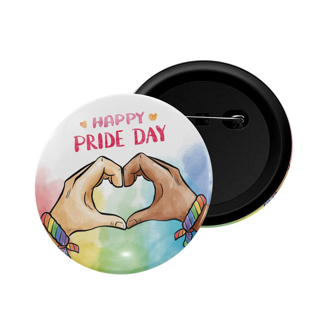 dhcrafts Round Pin Badge Multicolor Happy Pride Day D1 Glossy Finish Design Pack of 1  (58mm)