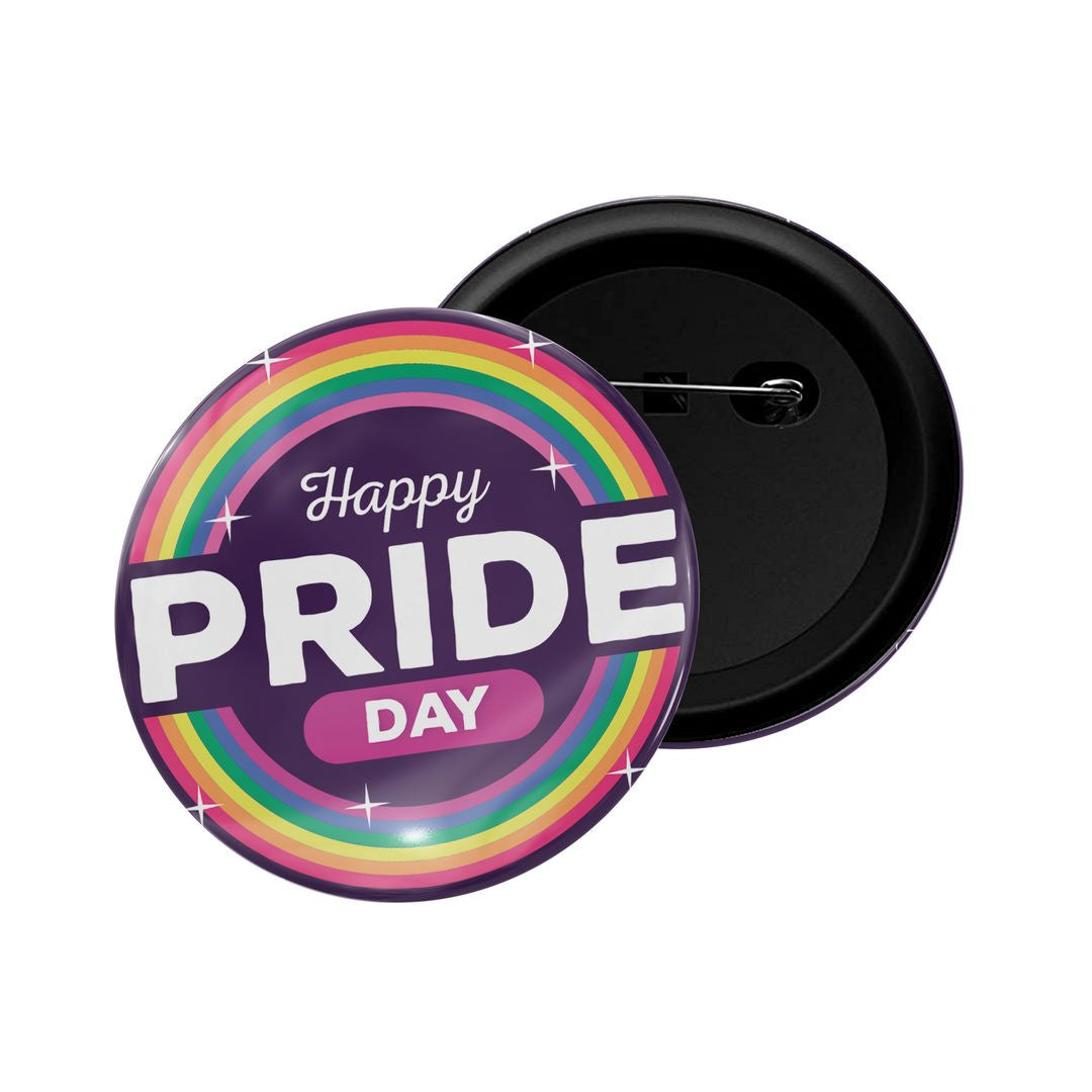 dhcrafts Round Pin Badge Multicolor Happy Pride Day D2 Glossy Finish Design Pack of 1  (58mm)