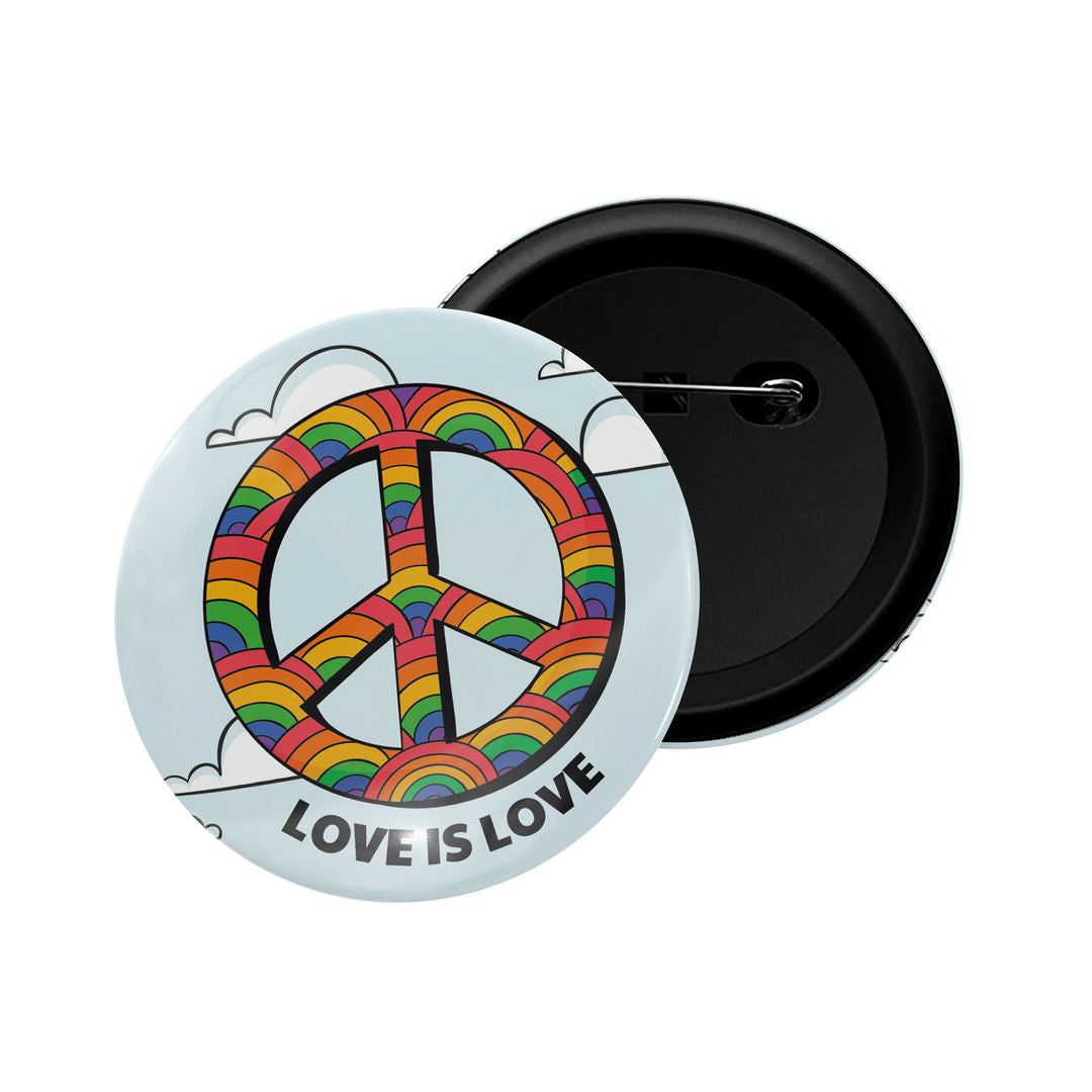 dhcrafts Round Pin Badge Multicolor Love Is Love D4 Glossy Finish Design Pack of 1  (58mm)