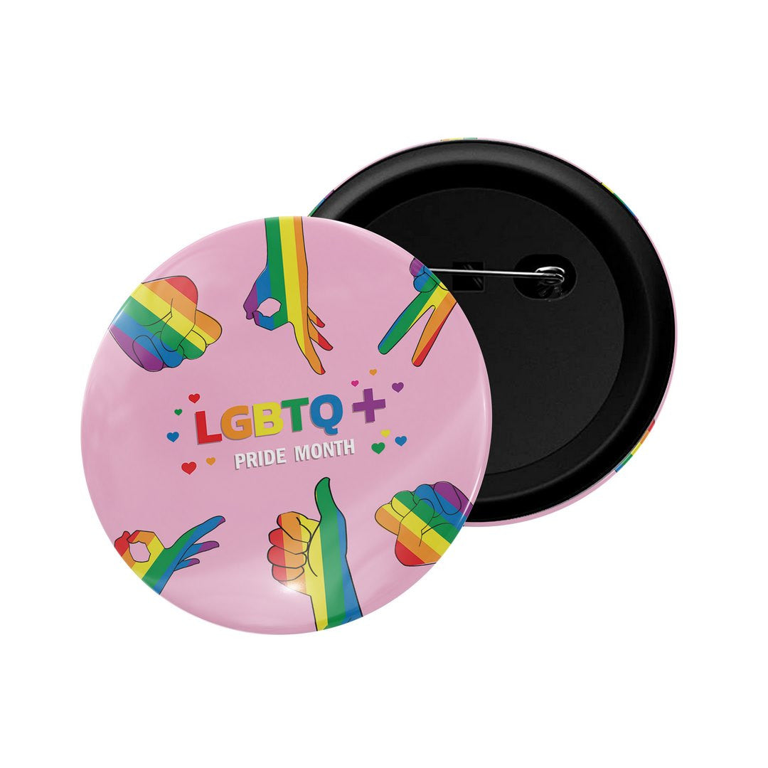 dhcrafts Round Pin Badge Multicolor LGBTQ + pride month D1 Glossy Finish Design Pack of 1  (58mm)