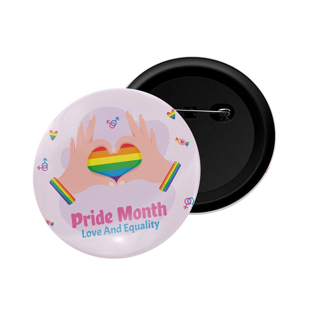 dhcrafts Round Pin Badge Multicolor pride month love and equality Glossy Finish Design Pack of 1  (58mm)