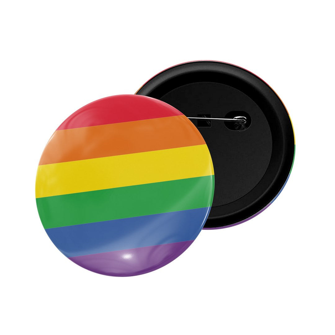 dhcrafts Round Pin Badge Multicolor LGBTQ Flag D1 Glossy Finish Design Pack of 1  (58mm)