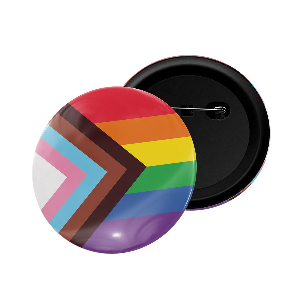 dhcrafts Round Pin Badge Multicolor LGBTQ Flag D2 Glossy Finish Design Pack of 1  (58mm)